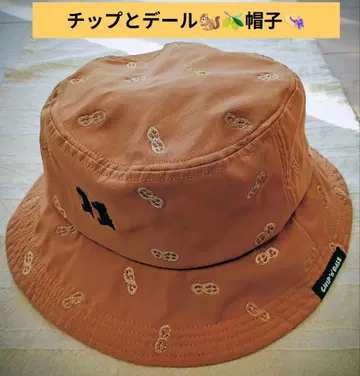 [Disney] 칩과 데일 피넛 패턴 자수 남녀 공용 버킷햇 59cm