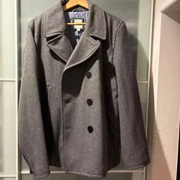 GAP 그레이 더블 브레스트 피 코트 L