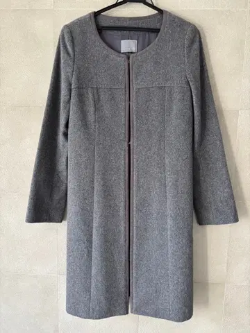 띠어리 럭스 노카라 코트 그레이 캐시미어 혼방