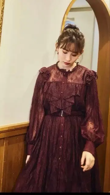 Herlipto Romantic Lace Belted Dress