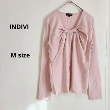 INDIVI 인디비 니트 프론트 트위스트 디자인 M 핑크