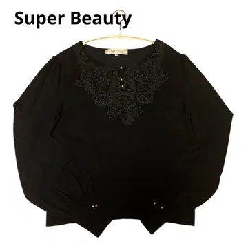 슈퍼 뷰티 가슴 레이스 리본 니트 42 블랙