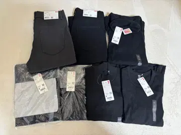 미사용 UNIQLO 유니클로 M 사이즈 7점 셔츠 레깅스 블랙 블랙