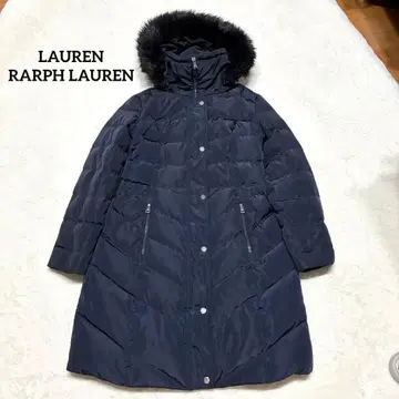 LAUREN RARPH LAUREN 다운 코트 네이비 로고 플레이트 S