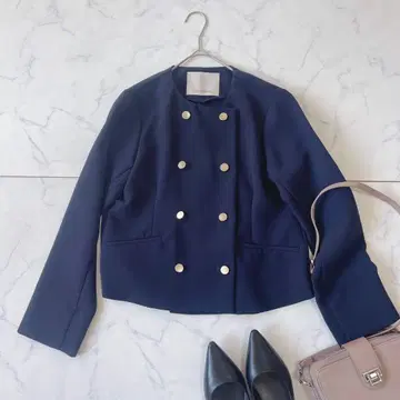 [ 미사용급 ] Andemiu 나폴레온 자켓 노카라 자켓 골드 버튼