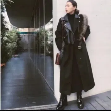 상태 좋음 AMERI VINTAGE 라이더스 도킹 롱 코트 퍼 포함