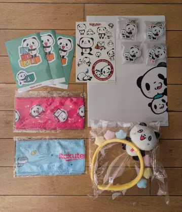 라쿠텐 쇼핑 팬더 키링 씰 타월 라쿠텐 굿즈 세트