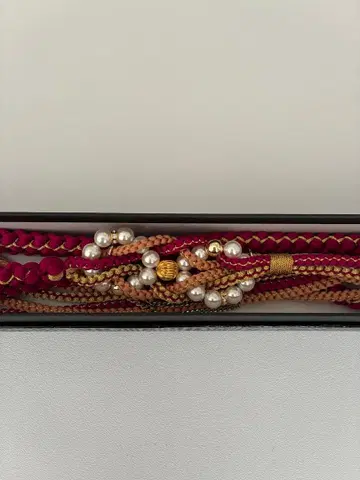 [ 새상품급 ] 허리띠(펄 금실 빨간색) 성인식 후리소데