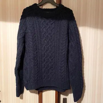 BLACK BY MOUSSY 케이블 니트 네이비