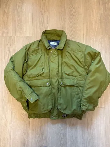 90s 크로커다일 다운 자켓 L 올리브 계열