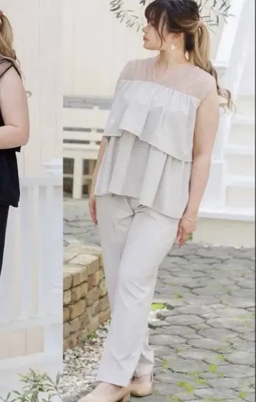 새상품 시마무라 라무짱 티어드 상의 팬츠 셋업 3L