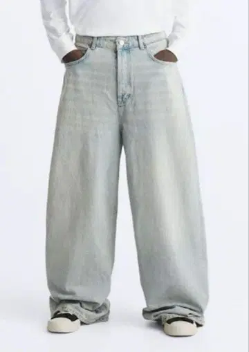 ZARA 오버 다이 배기 데님 EUR34