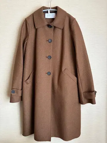 새상품급/해리스 워프 런던 싱글 컬러 코트 브라운