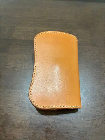 No.496 가죽 곡선 미들 지갑