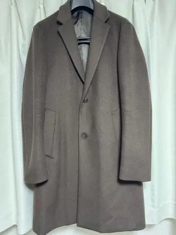 EDIFICE SUPER140s 비버 체스터 코트 브라운