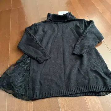 axes femme style 사이드 레이스 니트 튜닉 LL