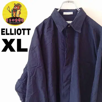 USA 구제 의류 ELLIOTT 긴팔 버튼 셔츠 XL 블랙