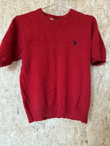 새상품급 U.S.POLO ASSN 니트 반팔 탑 빨간색