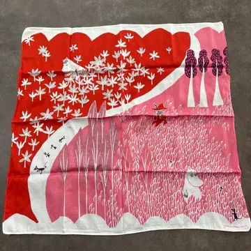 무민 대형 손수건 여기에 있어 핑크