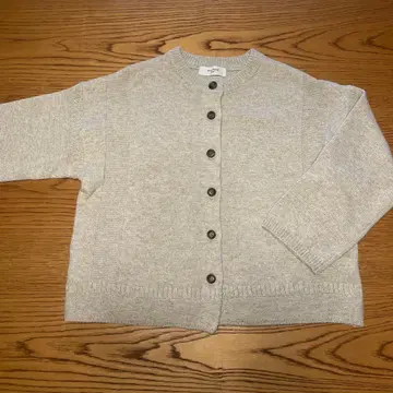 SELF SERVICE 베이지 니트 버튼 가디건