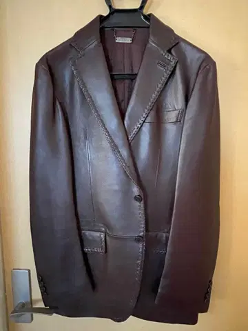 DURBAN 가죽 테일러드 자켓 브라운 남성용 L 천연 가죽