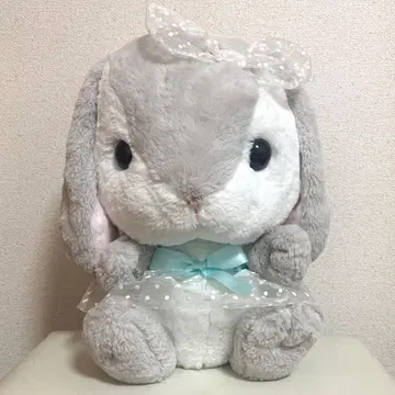 포테우사롯삐 토끼 BIG 봉제 인형 택 포함 그레이 화이트