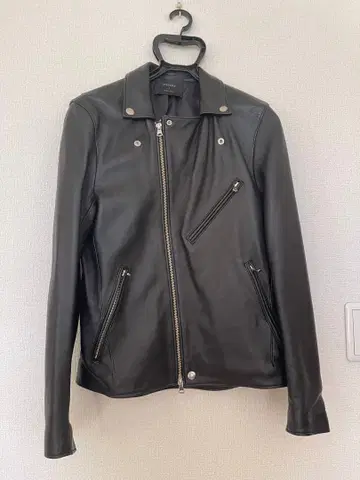 STUDIOUS 블랙 가죽 라이더 자켓 사이즈 2