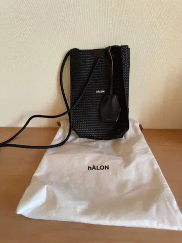 hALON 뜨개질 블랙 숄더백