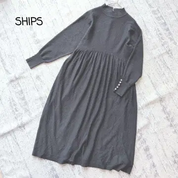 SHIPS * 돌먼 개더 니트 원피스 블랙 프리 사이즈