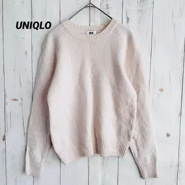 유니클로 라무 크루넥 스웨터 울 100% [ XS ] 남녀 공용 화이트