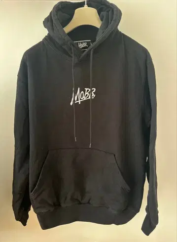 MOBB 블랙 후드 부착 맨투맨 상하의 M