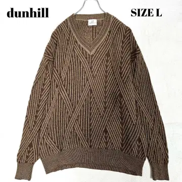 던힐 3D 니트 스웨터 오버 사이즈 기하학 패턴 브라운