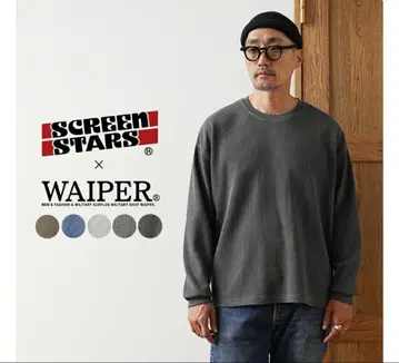 SCREEN STARS x WAIPER 써멀 T셔츠 피그먼트 블랙