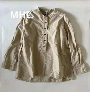 [ MHL ] 베이지 반트 칼라 긴팔 셔츠