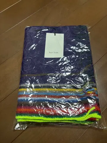 Paul Smith 머플러 보라색과 그린 스트라이프