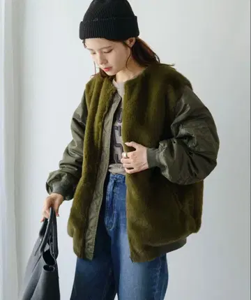 새상품급 PUAL CE CIN 퓨어세신 MA-1 카키 자켓