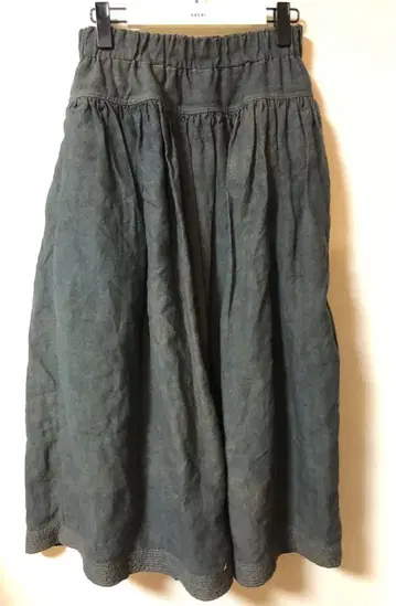 초목 염색 린넨 개더 스커트