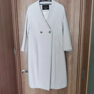 SLOBE 아이보리 더블 브레스트 롱 코트