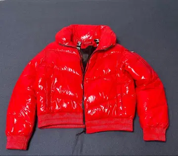 HUGO BOSS 광택 레드 다운 자켓 퍼 L 사이즈