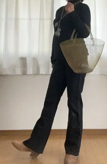 와이어 편물 백 골드