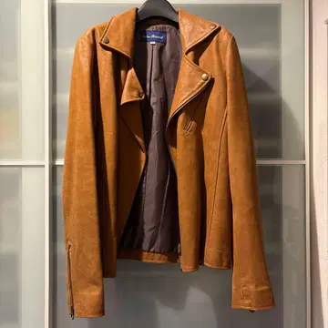 Urban Research 브라운 가죽 라이더 자켓 38