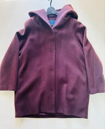 GALLARDAGALANTE NAVY 후드 부착 울 코트