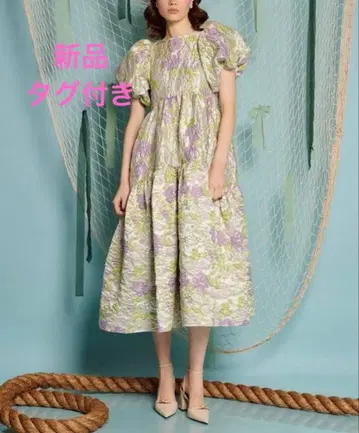 sister jane 꽃무늬 퍼프 슬리브 맥시 드레스 M+ 사이즈