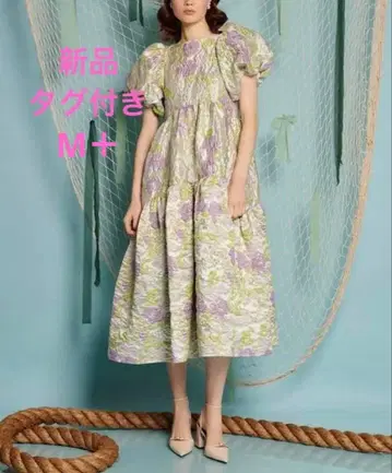 sister jane 꽃무늬 퍼프 슬리브 맥시 드레스 M+ 사이즈