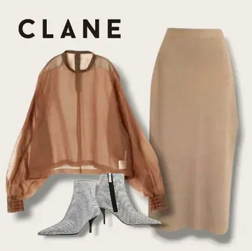 CLANE*클라네*슬릿 니트 스커트