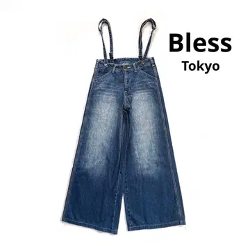 Bless Tokyo 서스펜더 와이드 데님 팬츠 M