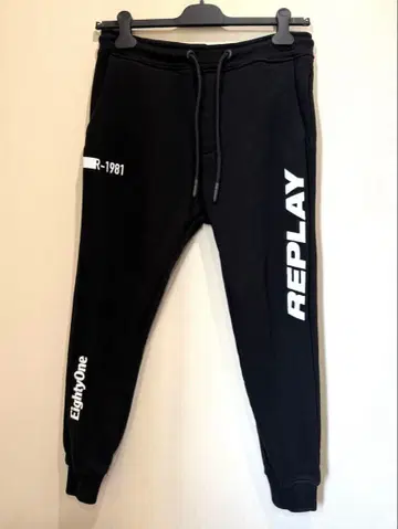 [ REPLAY ] 새상품급 리플레이 조거 팬츠 블랙 M