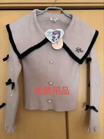 모에냐 시마무라 카라 부착 니트 풀오버 핑크 사이즈 L