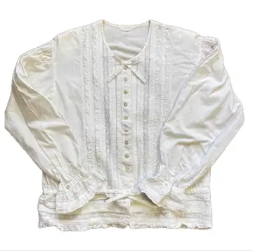 새상품급 핑크하우스 긴팔 블라우스 화이트 면 무료배송