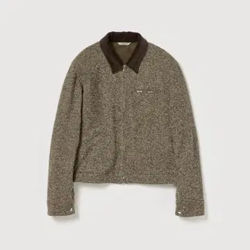 AURALEE HOMESPUN TWEED ZIP BLOUSON